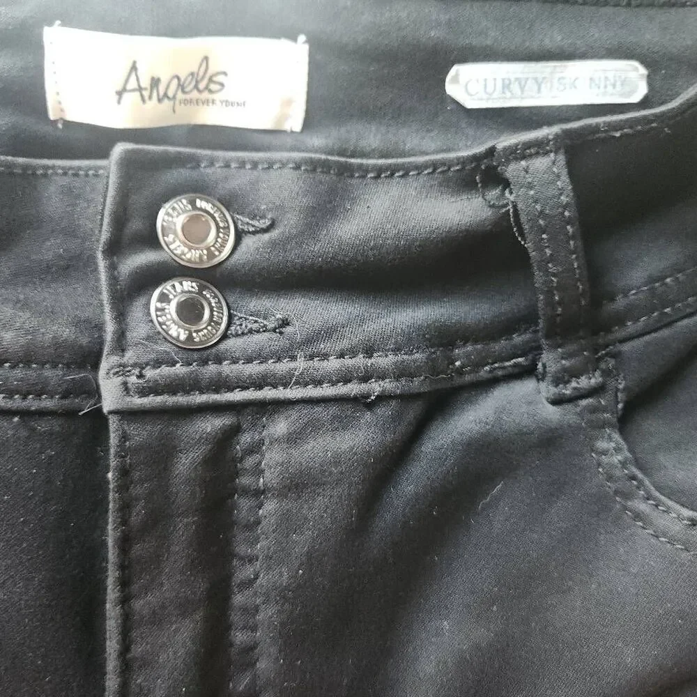 P9  Angels Forever Young black casual curvy skinny pants - Picture 6 of 7